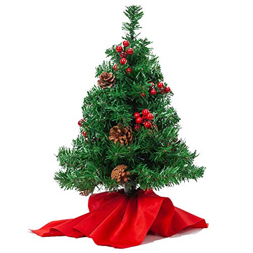 JOYIN Mini árbol de Navidad de 50cm, Mini árbol de Pino de Navidad Artificial con Luces decoración navideña para la Mesa del hogar