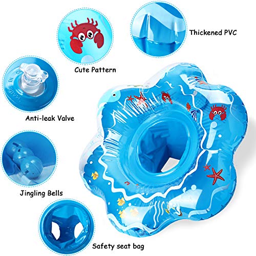 joylink Flotador para Bebé, Flotador Anillo de Natación Flotador de Aprendizaje de Piscina Baby Float con Inflador para Bebé y Niños de 12 a 36 Meses