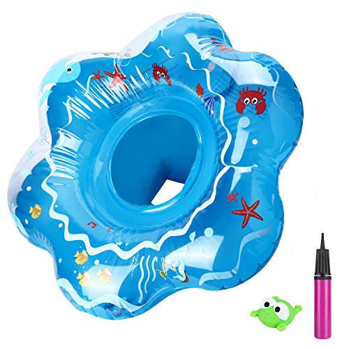 joylink Flotador para Bebé, Flotador Anillo de Natación Flotador de Aprendizaje de Piscina Baby Float con Inflador para Bebé y Niños de 12 a 36 Meses