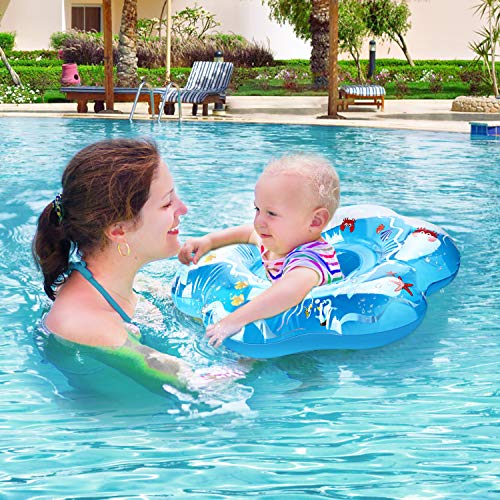 joylink Flotador para Bebé, Flotador Anillo de Natación Flotador de Aprendizaje de Piscina Baby Float con Inflador para Bebé y Niños de 12 a 36 Meses