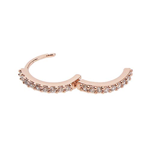 joyMerit 3X Pendientes Huggie para Mujer Cobre Tono Plateado CZ Lóbulos Perforaciones De Oreja 10 Mm