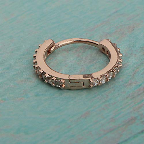 joyMerit 3X Pendientes Huggie para Mujer Cobre Tono Plateado CZ Lóbulos Perforaciones De Oreja 10 Mm