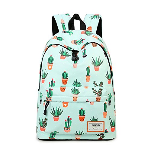Joymoze Moderna Mochila de Ocio para Niñas Mochila Escolar para Adolescentes Mochila Bolso Estampado para Mujer Cactus