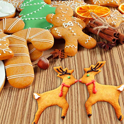 joyoldelf Cortadores de Galletas de Navidad, 9PCS Moldes de Galletas, Forma de Reno, Muñeco de Nieve, Árbol de Navidad, Copo de Nieve, Hombre de Jengibre, Dulces, Muleta, Ángel, Calcetín