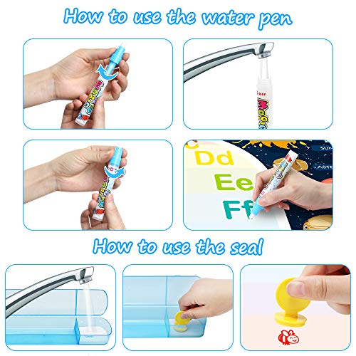 JOYSPACE Agua Dibujo Pintura Pizarra Mágica Alfombra de Agua Doodle Esteras de Agua Doodle Regalos de Dibujo Juegos Juguetes Educativo para Niños Niñas de 3 4 5 6 7 8 años-120*90cm