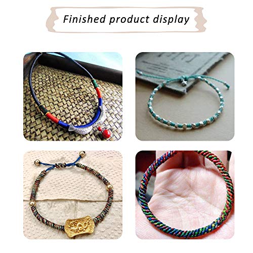 Jroyseter 10 Rollos/Colores Hilo Encerado 0.5mm Cuerda de Cuero Gamuza de imitación Conjunto de DIY Cordón de Algodón Artesanía Haciendo para Hacer Joyería, Collar, Pulsera (Blue)