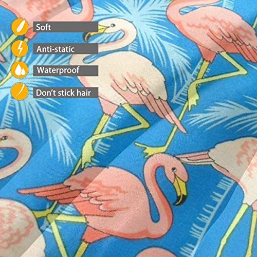 jrtyjrdtyj Capa de Corte para niños Pink Flamingo Palm Tree Kids Haircut Barber Cape for Hair Cutting Professional Home Salon Hairdressing Smock Cover