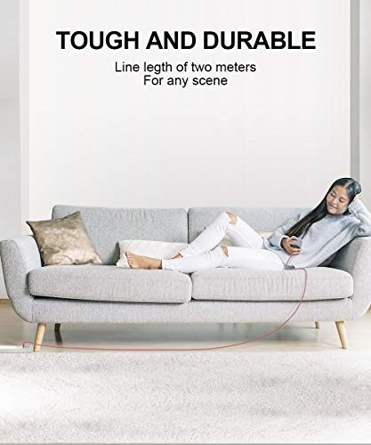 JSAUX Cable USB C [1M+2M,2PC] Duradera 3A Cable USB Tipo C Carga Rápida Compatible con Nylon Trenzado para Samsung S20/S10/S9/S8 Plus,Note10/9/8, Xiaomi Mi A1/A2,Huawei,LG,Sony-Rojo