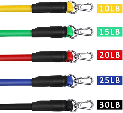 JSDing Bandas Elásticas Fitness | Conjunto de Bandas de Resistencia Mujeres Hombres 100 LB Bandas de Entrenamiento de Estiramiento físico Gimnasio en casa Gimnasio Fisioterapia