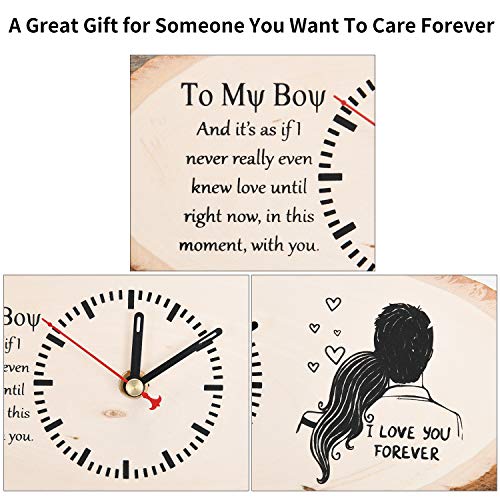 JSDing Regalo para Mujer Hombre Ella él Personalizado Regalo de Cumpleaños de Madera para Novia Novio Creativa Madera Regalo con Reloj Aniversario Regalo para la Boda Navidad Cumpleaño