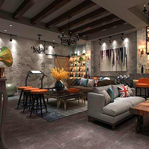 JSEVEM Papel de contacto de grano de concreto gris, autoadhesivo, papel pintado de hormigón industrial, pegatinas para muebles de sótano, garaje, sala de juegos (15.74 "x 118.11")