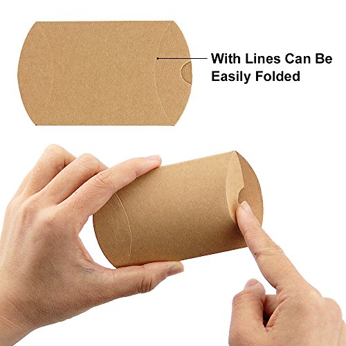 JTDEAL 50 Cajas para Regalo y 50 Cuerda de Yute(64cm), Bolsas de Regalo, Cajas de Papel Kraft Vintage, para Boda Favor Fiesta, para Regalos Pequeñitos de Boda/Cumpleaños/Fiesta - Marrón