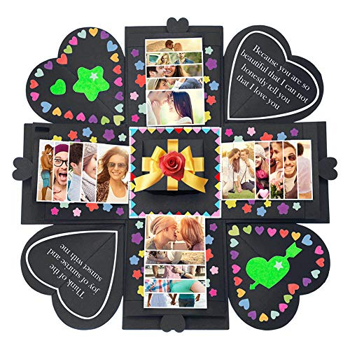 JTENG Caja de Regalo Creative Explosion Box, Álbum de Fotos de Scrapbooking Caja de Regalo para Cumpleaños Día de San Valentín Aniversario Navidad