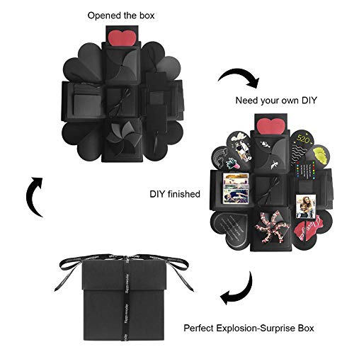 JTENG Caja de Regalo Creative Explosion Box, Álbum de Fotos de Scrapbooking Caja de Regalo para Cumpleaños Día de San Valentín Aniversario Navidad