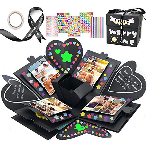 JTENG Caja de Regalo Creative Explosion Box, Álbum de Fotos de Scrapbooking Caja de Regalo para Cumpleaños Día de San Valentín Aniversario Navidad