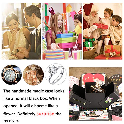 JTENG Caja de Regalo Creative Explosion Box, Álbum de Fotos de Scrapbooking Caja de Regalo para Cumpleaños Día de San Valentín Aniversario Navidad
