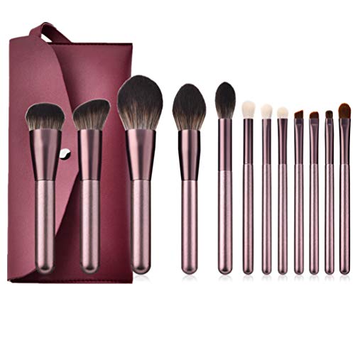 Juego de 10 brochas de maquillaje Kabuki de Fashion Base®, profesionales, de alta calidad, para base de maquillaje, colorete, delineador de ojos, brocha de maquillaje