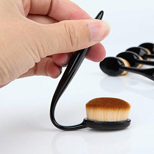 Juego de 10 brochas de maquillaje tipo cepillo de dientes con mango negro Bb Cream Brush 10 Brochas para base de maquillaje herramientas
