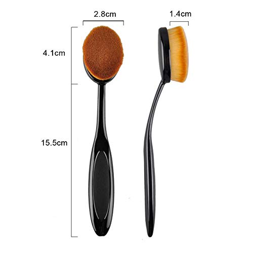 Juego de 10 brochas de maquillaje tipo cepillo de dientes con mango negro Bb Cream Brush 10 Brochas para base de maquillaje herramientas