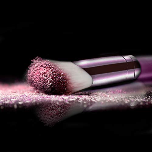 Juego de 20 brochas de maquillaje, base en polvo, sombra de ojos, delineador de ojos, brochas cosméticas para labios, kit de aseo (morado y marrón) ideal para uso profesional y diario