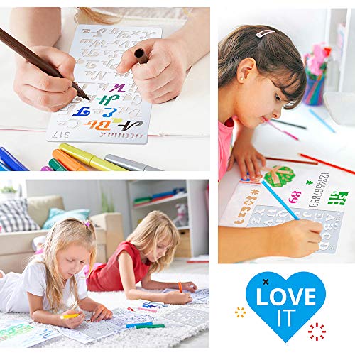 Juego de 24 plantillas de letras del alfabeto para diarios, suministros de papelería, álbumes de recortes, pintura, dibujo, manualidades, accesorios, 10,16 x 17,8 cm