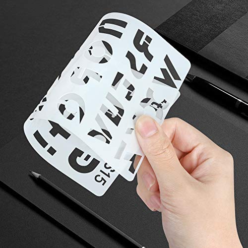 Juego de 24 plantillas de letras del alfabeto para diarios, suministros de papelería, álbumes de recortes, pintura, dibujo, manualidades, accesorios, 10,16 x 17,8 cm