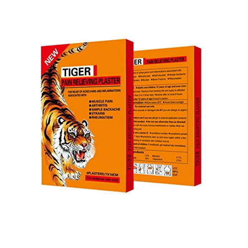 Juego de 28 parches de bálsamo de tigre para el dolor muscular, remedio chino genuino, ideal para el dolor de cuello, espalda, cuello, hombros, articulaciones y curvatura
