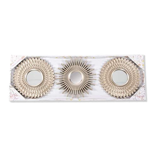 Juego de 3 espejos pared decorativos dorado