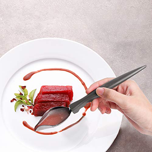 Juego de 5 cucharas de cocina de acero inoxidable con boquilla cónica y pinzas de precisión, pinzas para platos de cocina, decoración de postres, decoración de pasteles