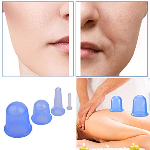 Juego de 5 ventosas de terapia para cara y ojos, juego de tazas de silicona anticelulitis, con cepillo exfoliante para liberación de fascia o alivio natural del dolor