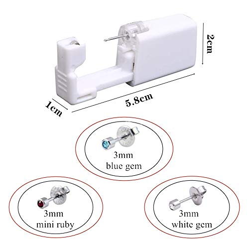 Juego de 6 herramientas para piercing de oreja sin dolor, de seguridad desechable, con espárragos