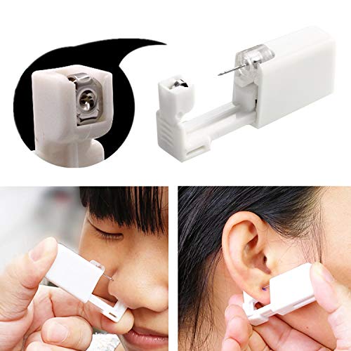 Juego de 6 herramientas para piercing de oreja sin dolor, de seguridad desechable, con espárragos