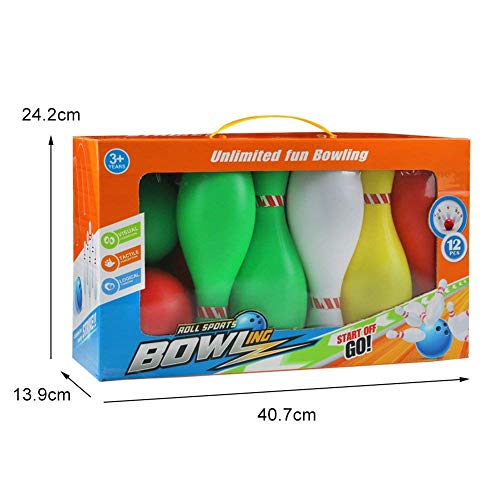 Juego de bolos Skittles Juego de bolos para jugar al aire libre de interior con bolas para niños de 3 a 5 años de edad 6 7 8, de gran tamaño