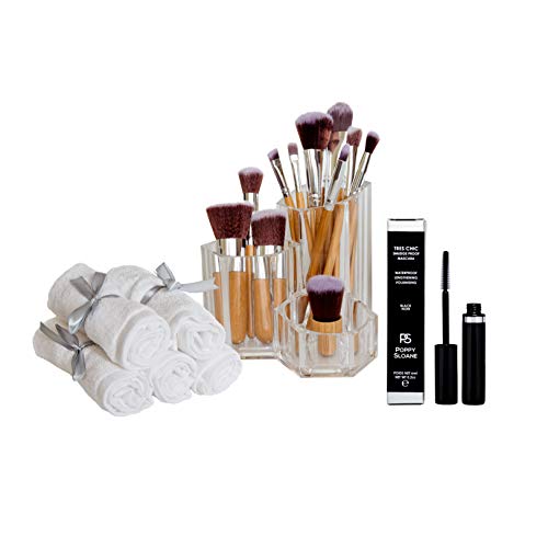 Juego de brochas de maquillaje veganas y sin crueldad, 11 brochas de maquillaje premium con cerdas sintéticas; base, mezcla, polvo facial, colorete, corrector, pinceles para ojos