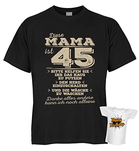 Juego de camiseta de algodón orgánico con mini esta mamá es 45 por favor ayudarle a limpiar el horno Negro L