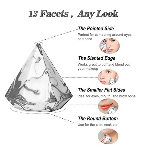 Juego de esponjas Blender maquillaje, sin látex milagroso Diamond Sponge Beauty Blender Sin fallas para bases, polvos y cremas con 1 estuche de viaje Beauty Sponge +1 Beauty Blender Stand