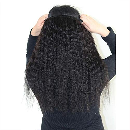 Juego de extensiones de pelo humano, de estilo afro, recto, rizado, con clip, Remy, cabello Malasio, color natural, cabeza completa, con clips, grueso, 120 g, para mujeres de color, 8 unidades