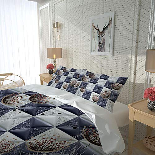 Juego de Funda de Edredón 240x220cm Diente de león Cubo para Cama Matrimonial Impresión 3D con Funda de Almohada a Juego 50 * 75cm de Microfibra Suave y Respirable Juego de Ropa de Cama