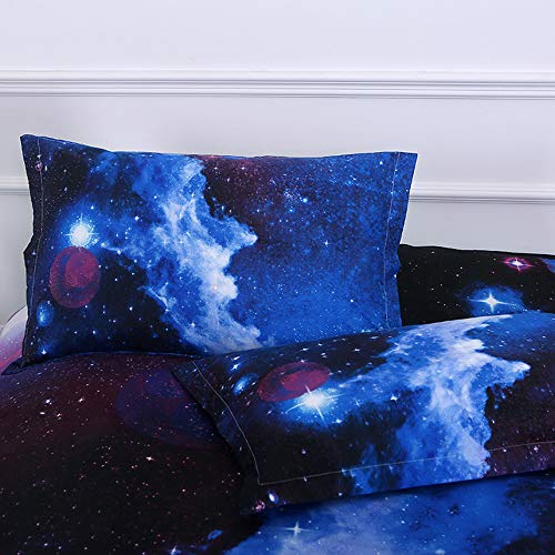 Juego de Funda de edredón para Cama de Matrimonio, con diseño de Estrellas, para niños, Adolescentes (1 Funda de edredón 2 Fundas de Almohada)