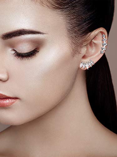 Juego de Pendientes de Barra con Pesas de Acero Inoxidable Aretes de Perno de Bola Piercing de Cartílago Hélice Trago (Color Plateado 3)