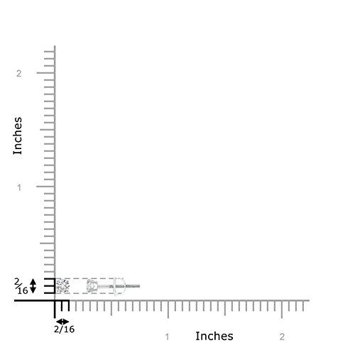 Juego de pendientes solitarios de diamante en platino (3,2 mm de diámetro)