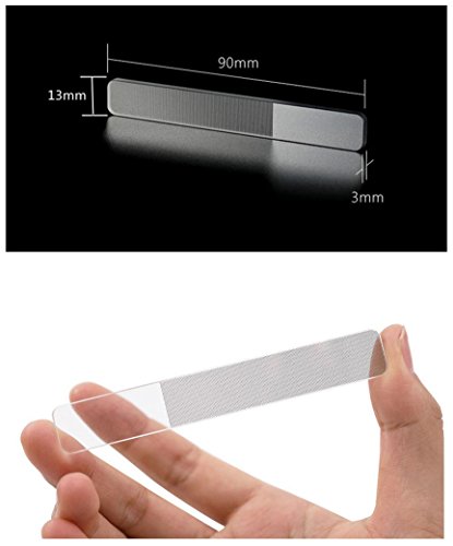 Juego profesional de 3 limas de uñas de nano cristal, pulido y brillo natural para las uñas