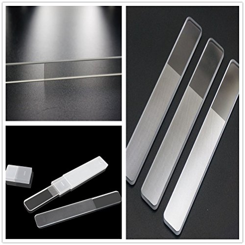 Juego profesional de 3 limas de uñas de nano cristal, pulido y brillo natural para las uñas
