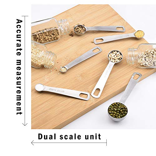 Juegos de Cucharas Medidoras, Taza de Medición, Acero Inoxidable Cucharas Medidoras y Regla de Medición, para Medir Líquidos y Los Ingredientes Secos para Cocina y Hogar