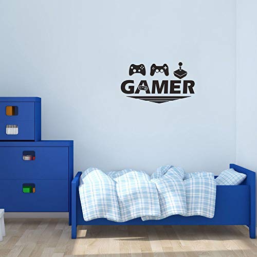 Jugador con Controlador La Pared Etiqueta, Pegatinas de Pared de Videojuegos, Gamer World Extraíble para Net Bar Living Rooms Dormitorio Playroom Paredes Decoración de Fondo