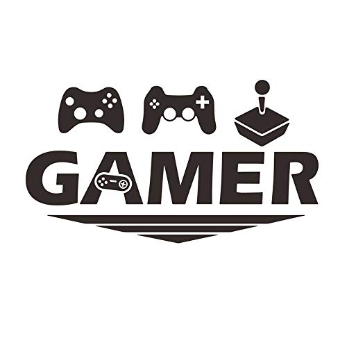 Jugador con Controlador La Pared Etiqueta, Pegatinas de Pared de Videojuegos, Gamer World Extraíble para Net Bar Living Rooms Dormitorio Playroom Paredes Decoración de Fondo