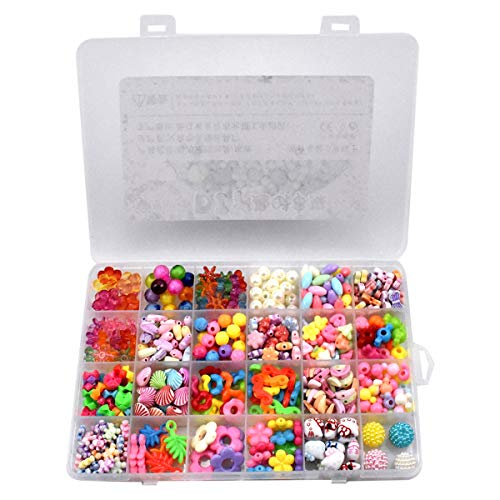 Juguete de Cuentas de Niños 540pcs Kits de Abalorios para Manualidades Cuentas para Collares Bolas/Perlas/Abalorios/Bolitas para Hacer Pulseras Juegos para Crear Joyas Regalo Niña 4 5 6 7 años
