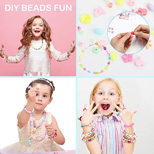 Juguete de Cuentas de Niños DIY, Cuentas Coloridas para Hacer Joyas para Niños Pulseras de Bricolaje Cuentas de Collares