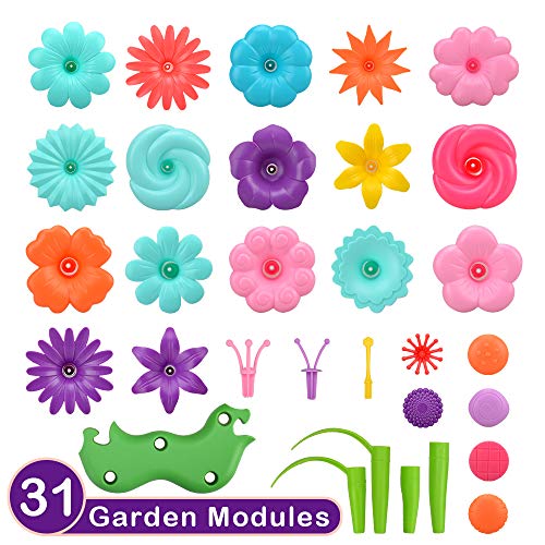 Juguetes Regalos para Niños Niña Edad 3 4 5, Flores Juguetes Set para Niños de 3-7 Años Regalo de Cumpleaños para Niñas 4 5 6 7 8 Años Niños Manualidades Educativas Jardín de Construcción Juguetes