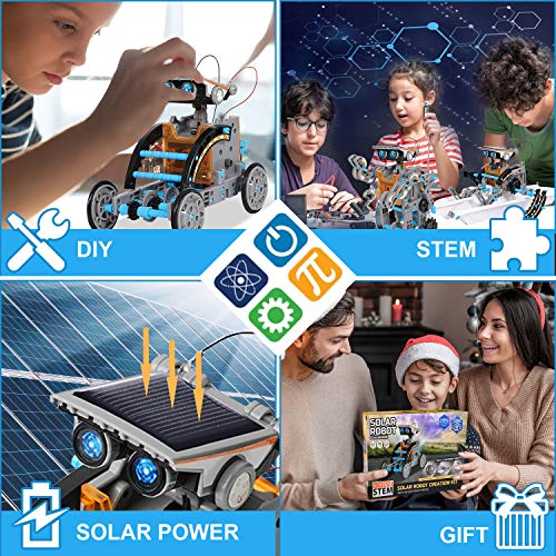 Juguetes STEM Kit de Tobot Solar Kits de Ciencia Educativa 12 en 1 Aprendizaje de Ciencia Juguetes de Construcción Alimentado por Solar Juguetes Ciencia para Niños Regalo para Niños de 8 9 10-12 Años